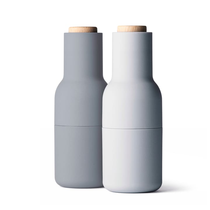 Bottle grinder krydderkvern 2-stk Special edition - concrete- feather (trelokk) - Audo Copenhagen