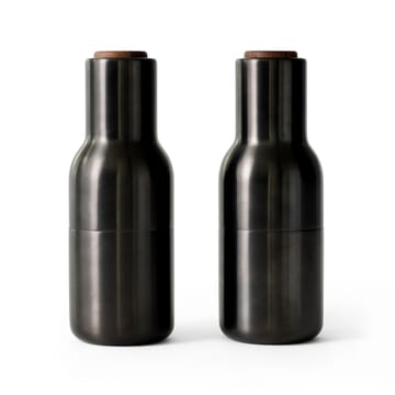 Bottle Grinder krydderkvern metall 2-stk. - Bronzed brass (valnøttlokk) - Audo Copenhagen