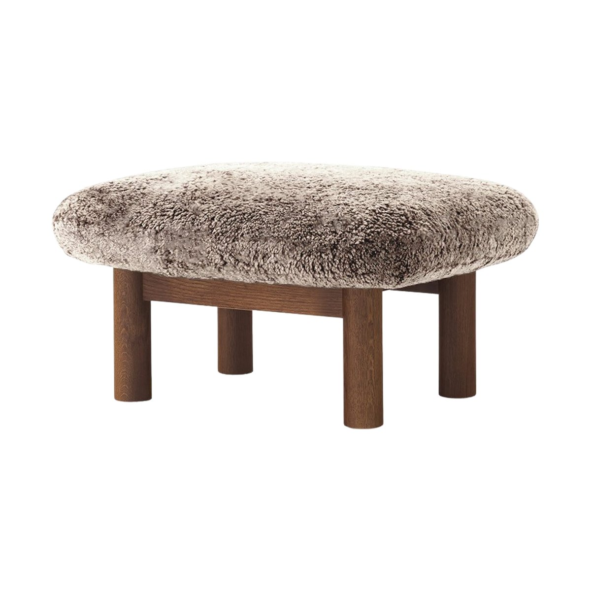 Audo Copenhagen Brasilia fotskammel Dark oak-Sahara sheepskin curly