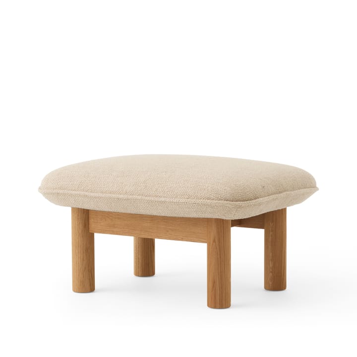Brasilia fotskammel - tekstil bouclé 02 beige, eikestativ - Audo Copenhagen