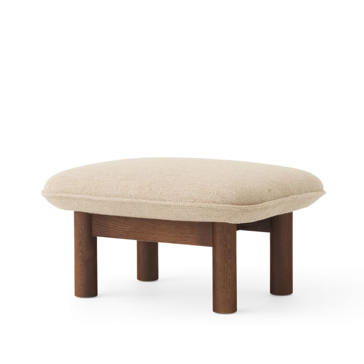 Brasilia fotskammel - tekstil bouclé 02 beige, mørkbeiset eikestativ - Audo Copenhagen