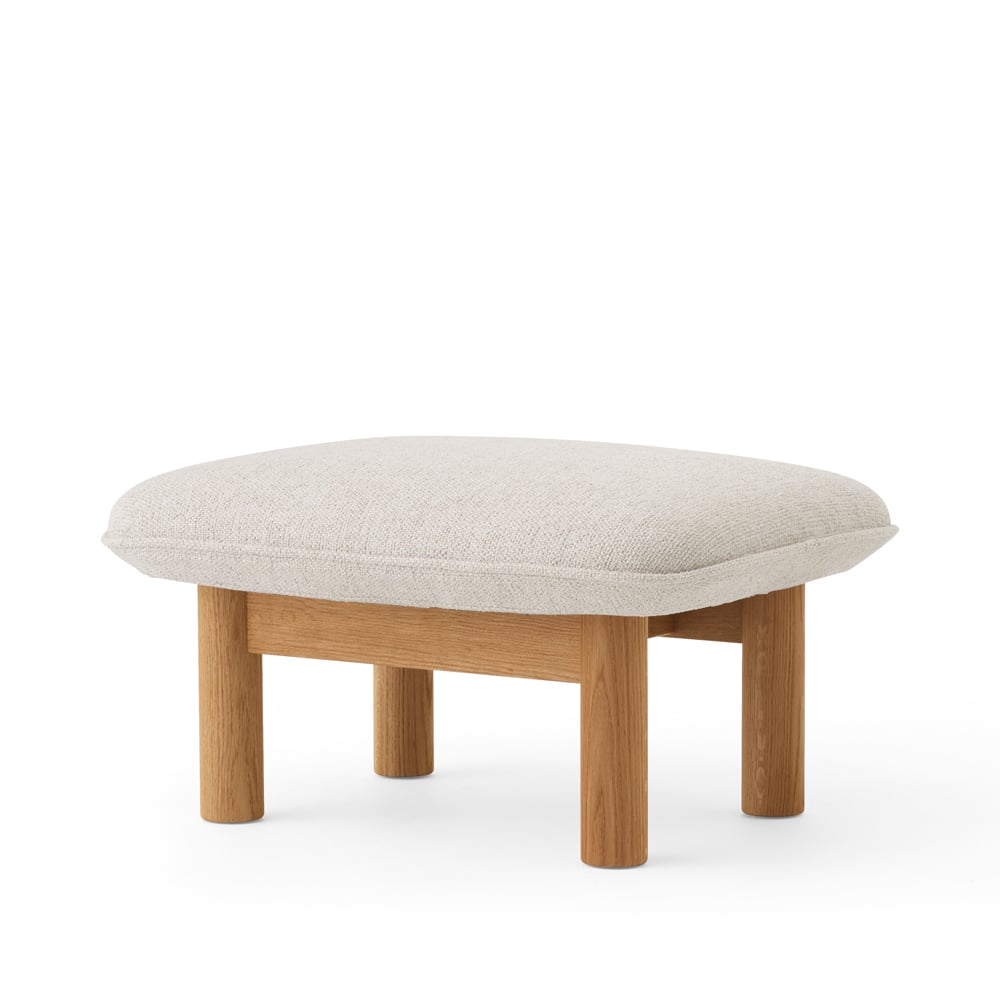Audo Copenhagen Brasilia fotskammel tekstil moss 011 grå, eikestativ