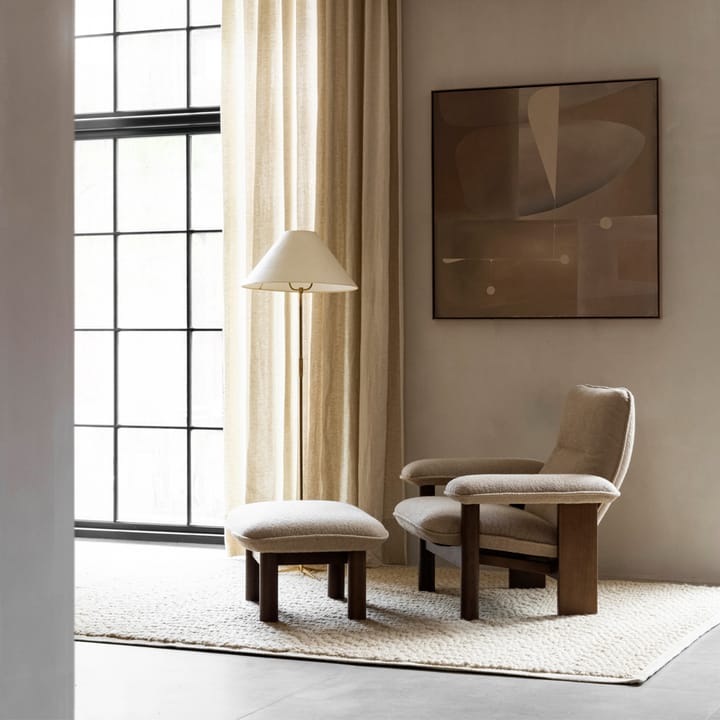 Brasilia fotskammel, tekstil moss 011 grå, eikestativ Audo Copenhagen