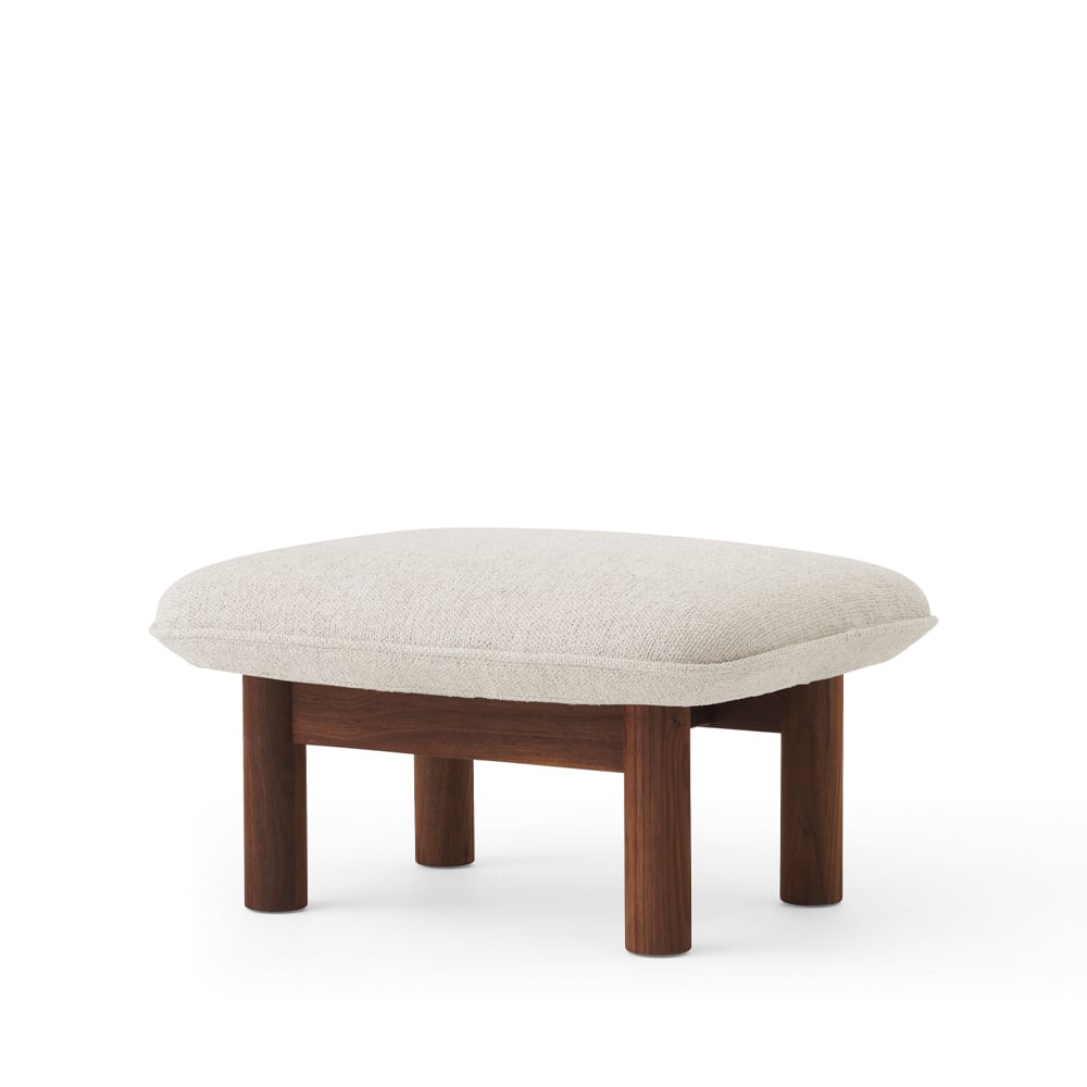 Audo Copenhagen Brasilia fotskammel tekstil moss 011 grå, valnttstativ