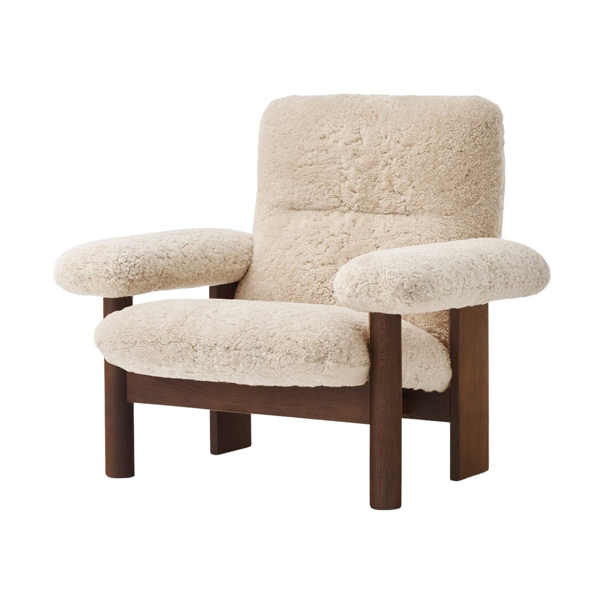 Audo Copenhagen Brasilia lenestol Dark oak-Nature sheepskin curly