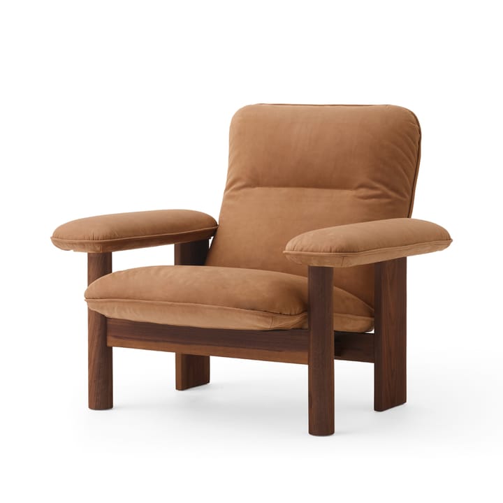 Brasilia lenestol - Walnut-Dunes camel leather 21004 - Audo Copenhagen