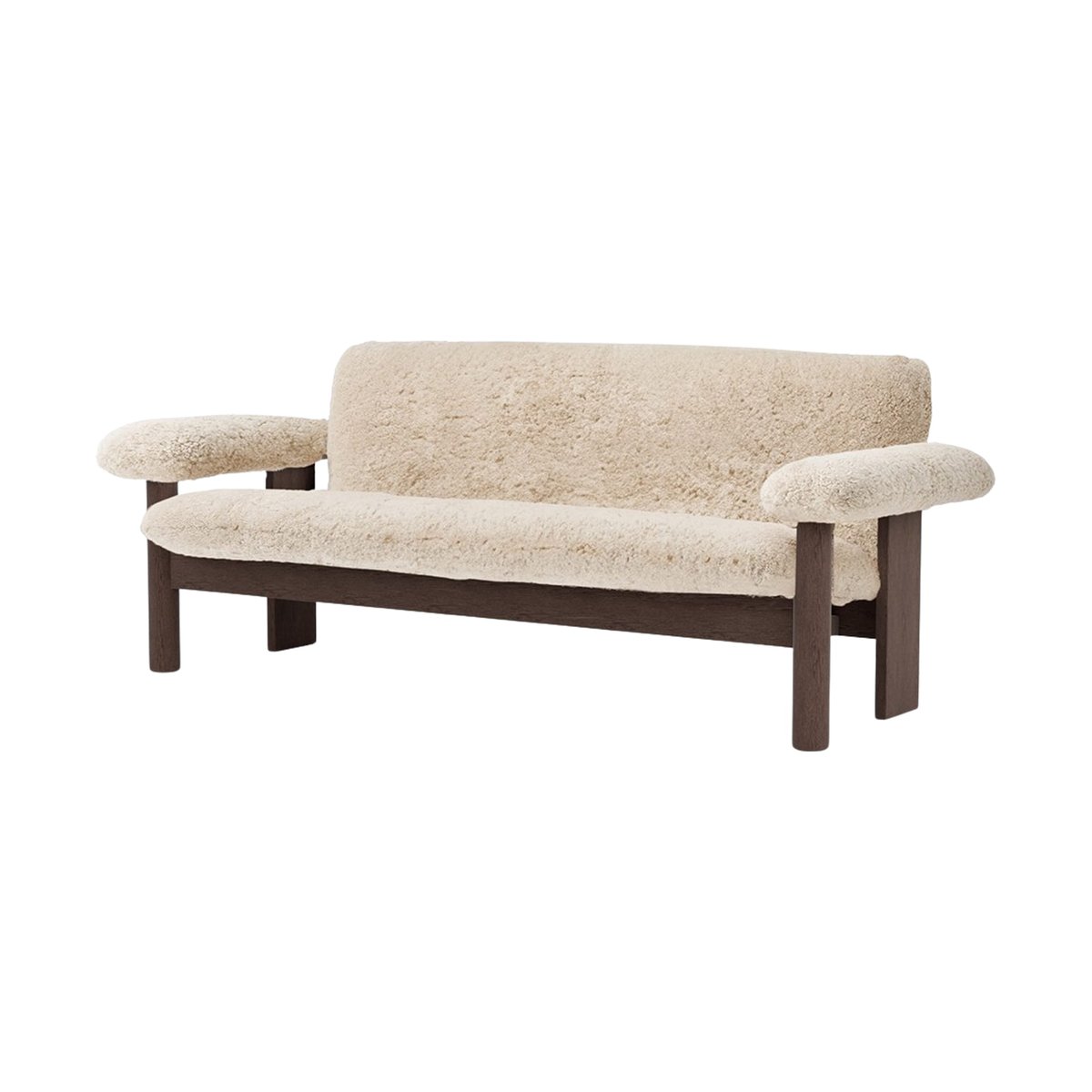 Audo Copenhagen Brasilia sofa 2-seters Dark oak-Nature sheepskin curly