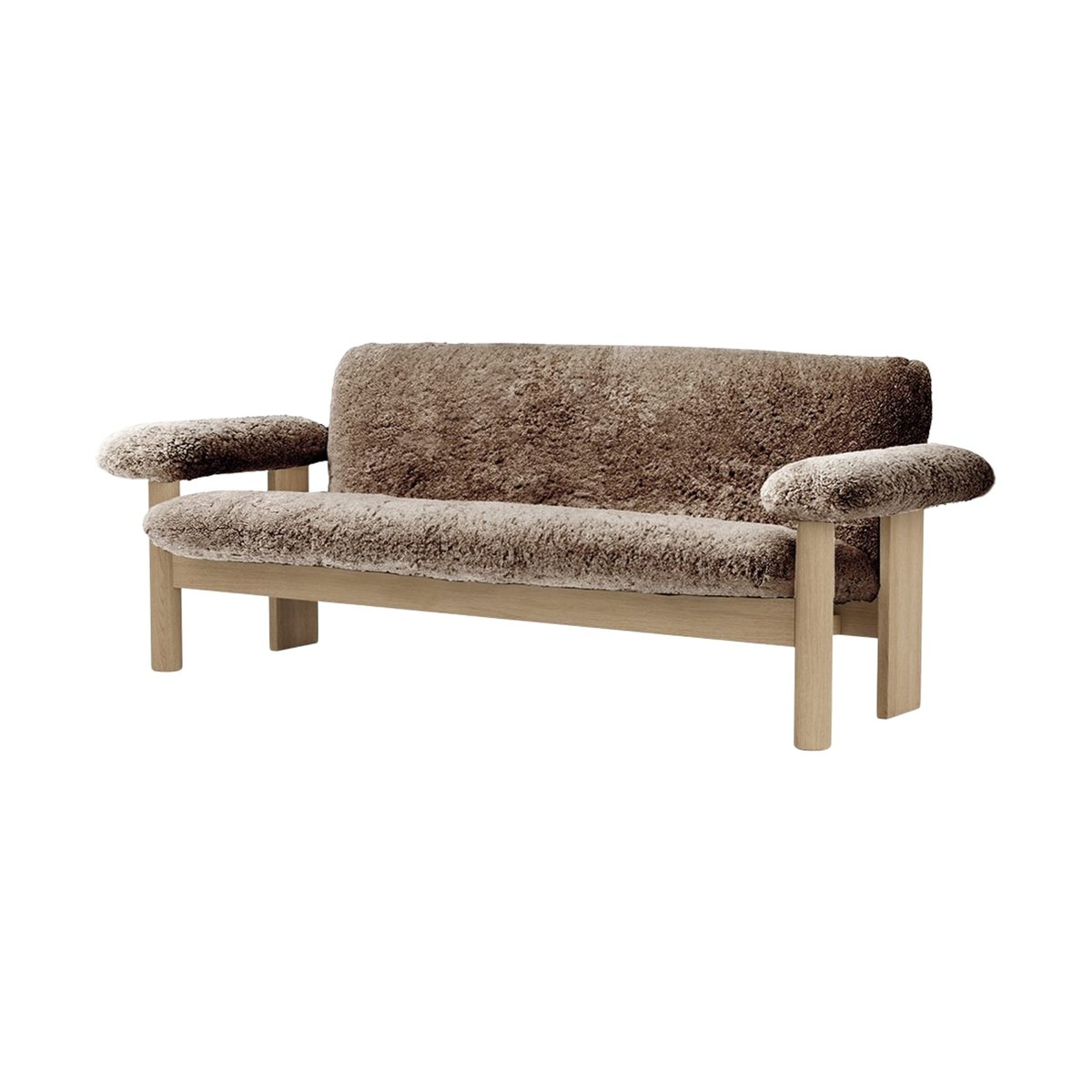 Audo Copenhagen Brasilia sofa 2-seters Natural oak-Sahara sheepskin curly