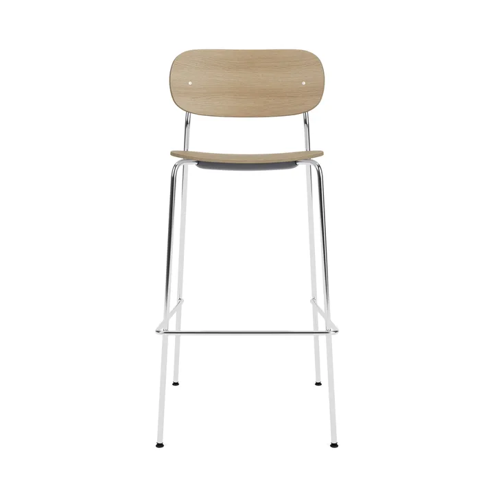 Co Bar Chair barkrakk - Eik-kromatisert stål, 75 cm - Audo Copenhagen