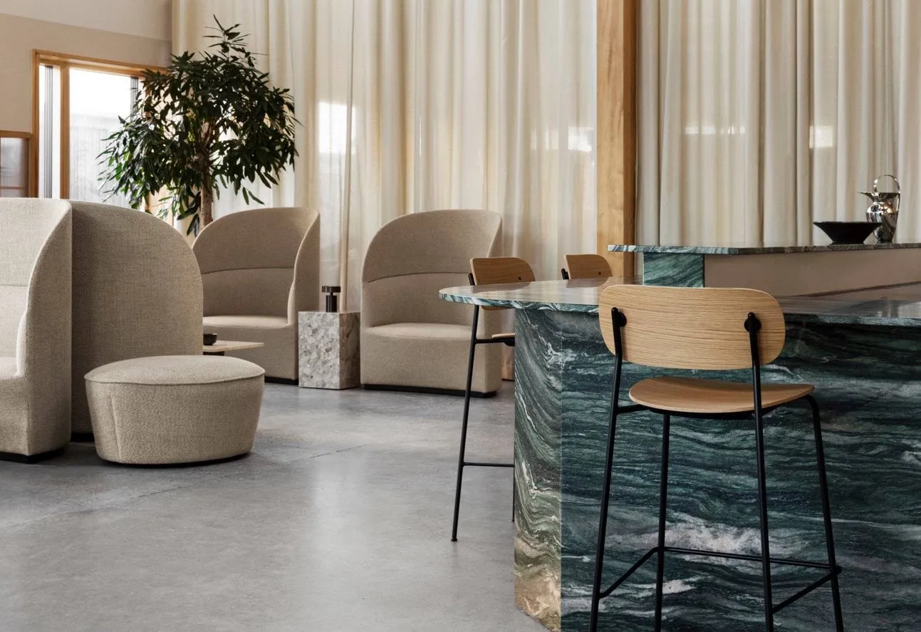 Co Bar Chair barkrakk, Eik-kromatisert stål, 75 cm Audo Copenhagen