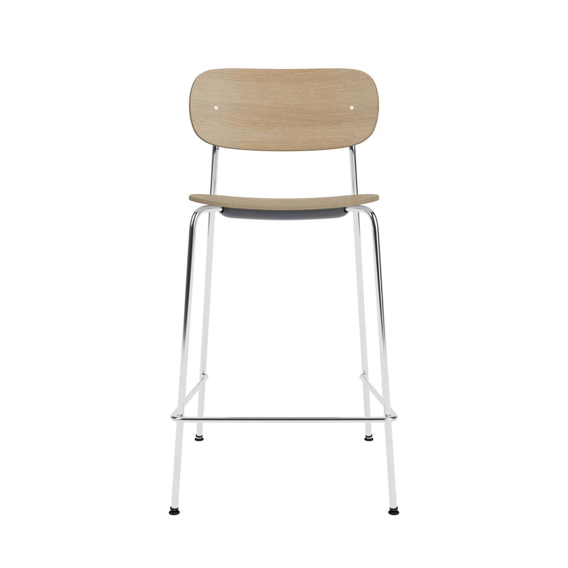 Co Bar Chair barkrakk, Eik-kromert stål, 65 cm Audo Copenhagen