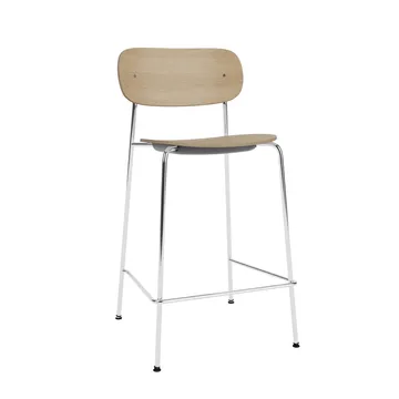 Co Bar Chair barkrakk - Eik-kromert stål, 65 cm - Audo Copenhagen