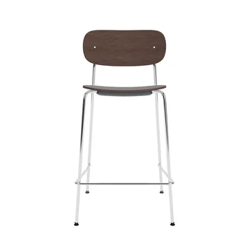 Co Bar Chair barkrakk - Mørkbeiset eik-kromatisert stål, 65 cm - Audo Copenhagen
