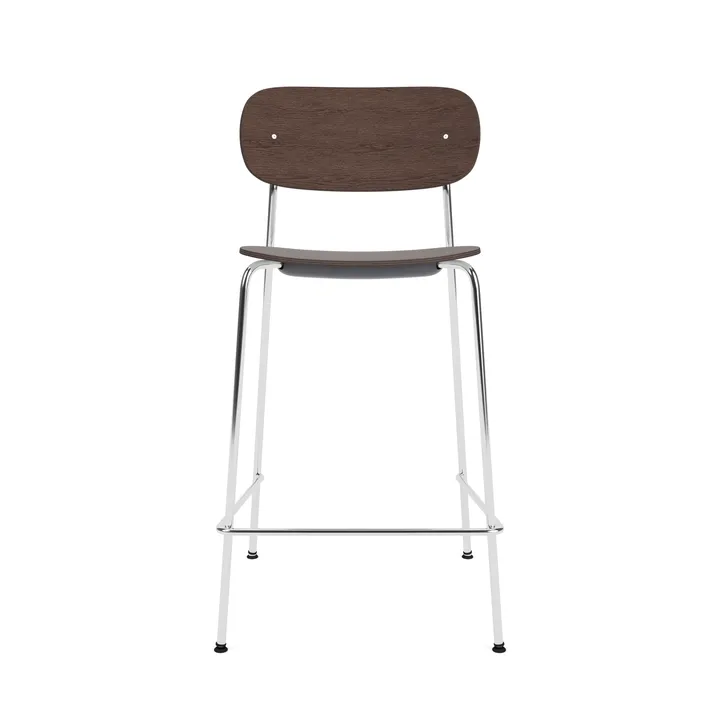 Co Bar Chair barkrakk - Mørkbeiset eik-kromatisert stål, 65 cm - Audo Copenhagen