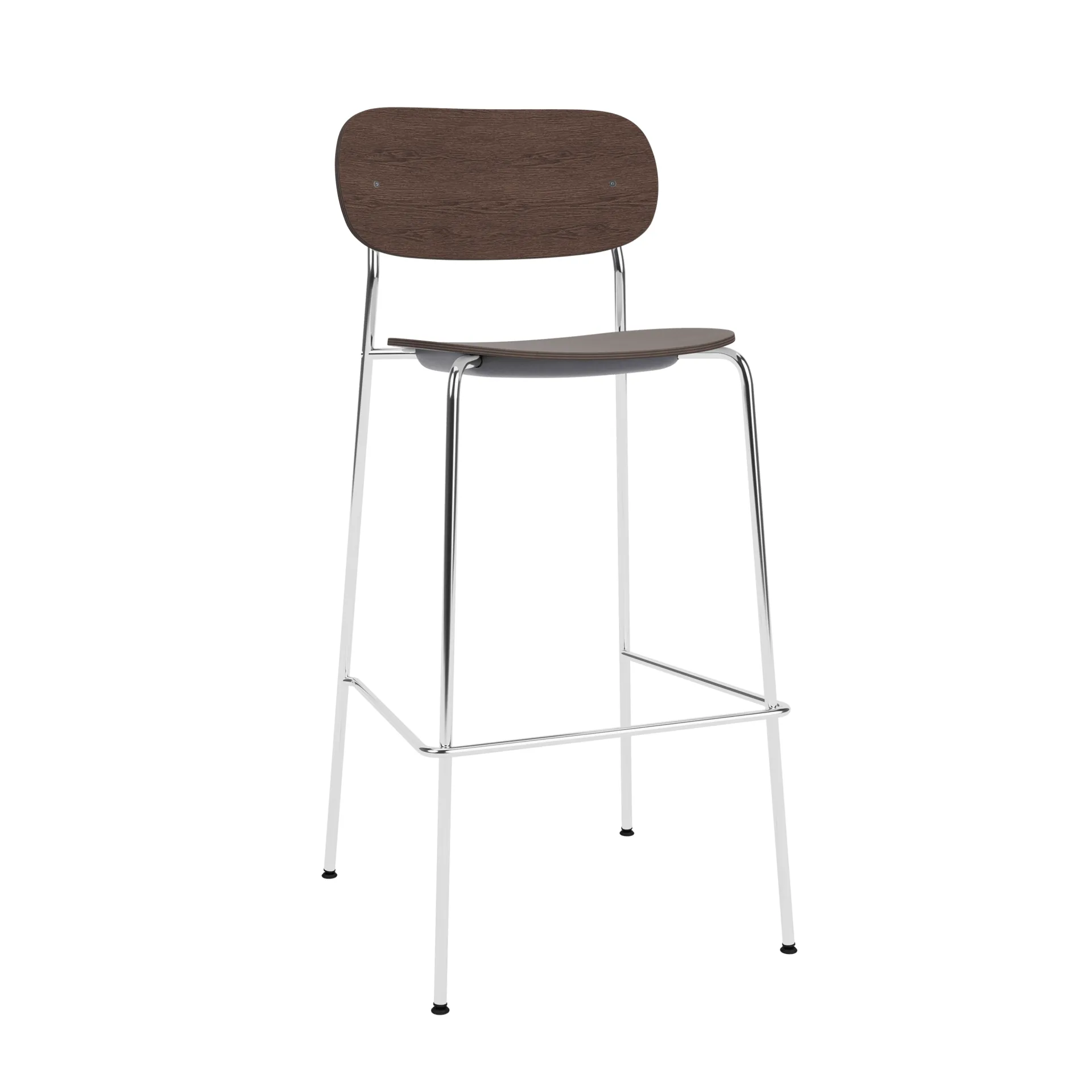 Co Bar Chair barkrakk, Mørkbeiset eik-krommet stål, 75 cm Audo Copenhagen
