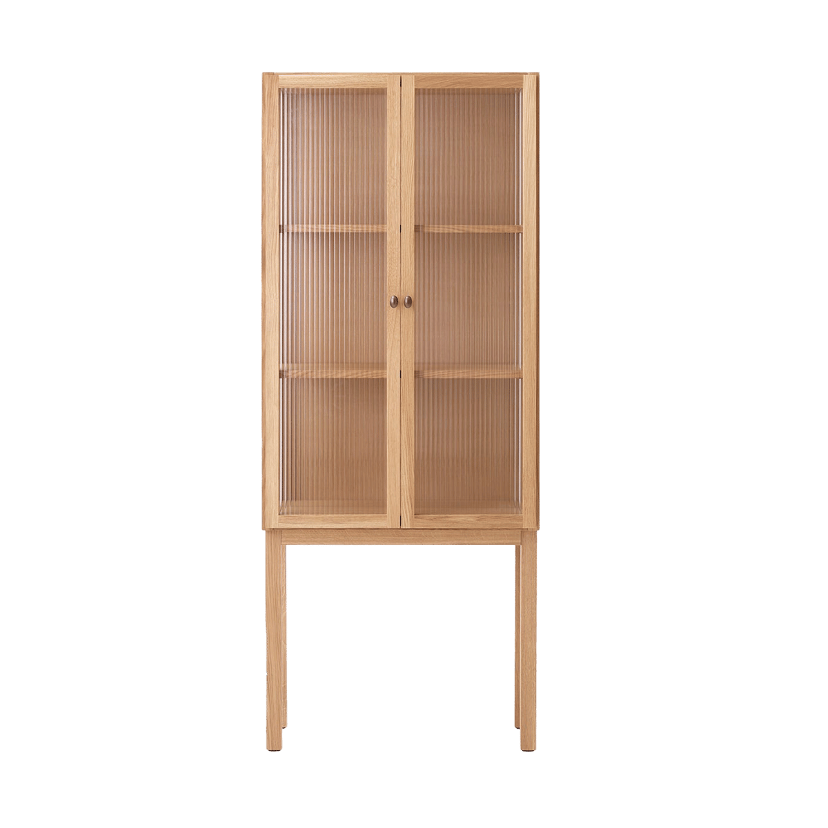 Audo Copenhagen Curiosity skap med glassdører 168 cm Oak