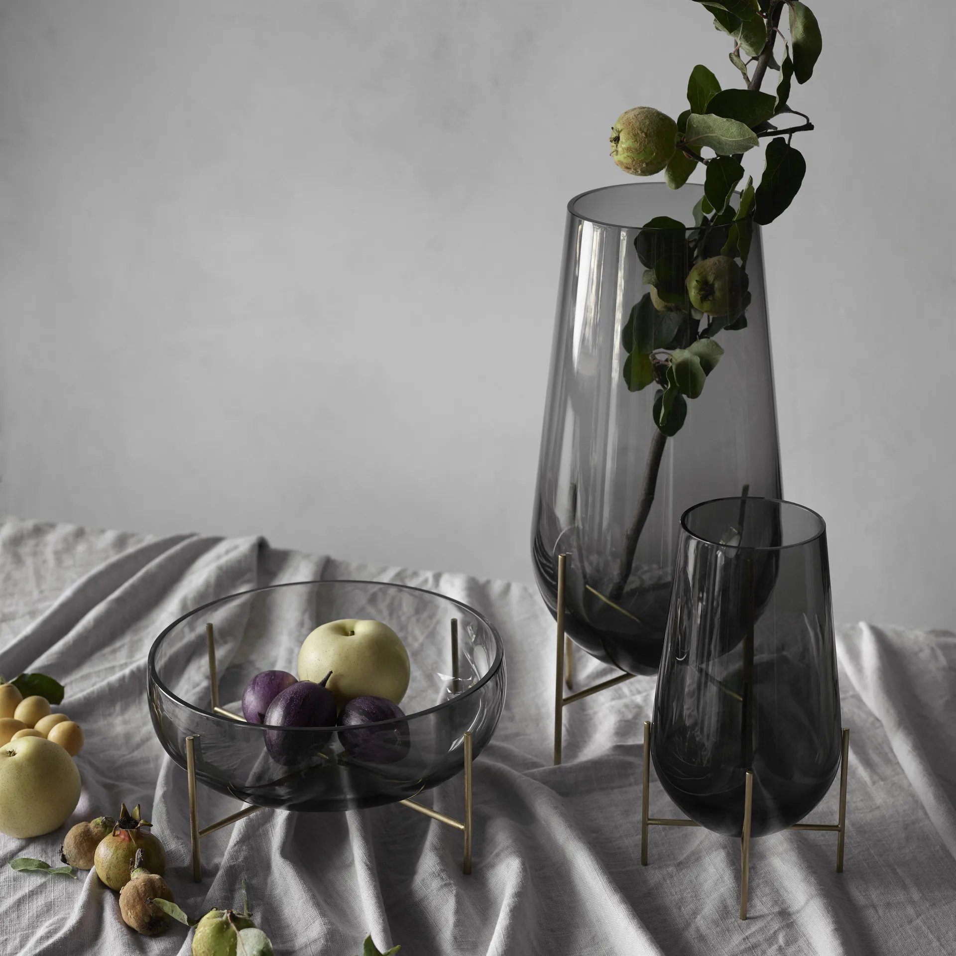 Échasse medium vase, røykfarget glass Audo Copenhagen