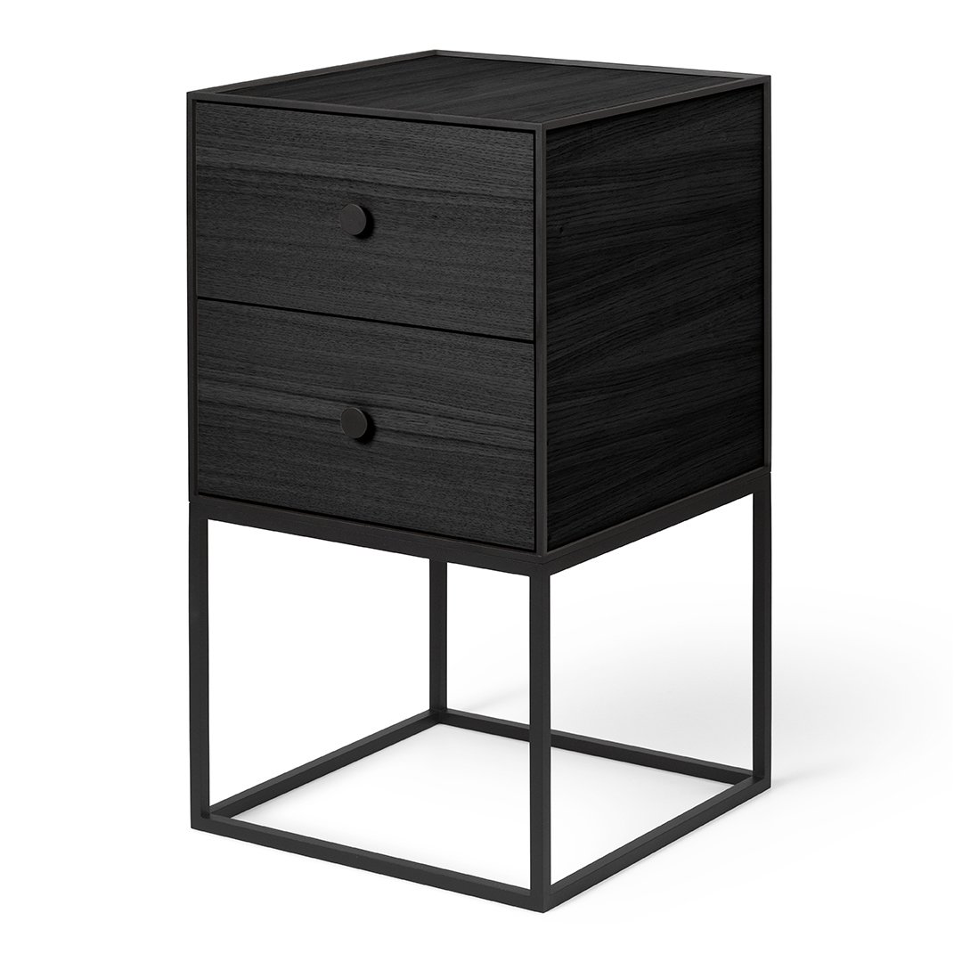 Bilde av Audo Copenhagen Frame 35 sidebord med to skuffer Svartbetsad ask