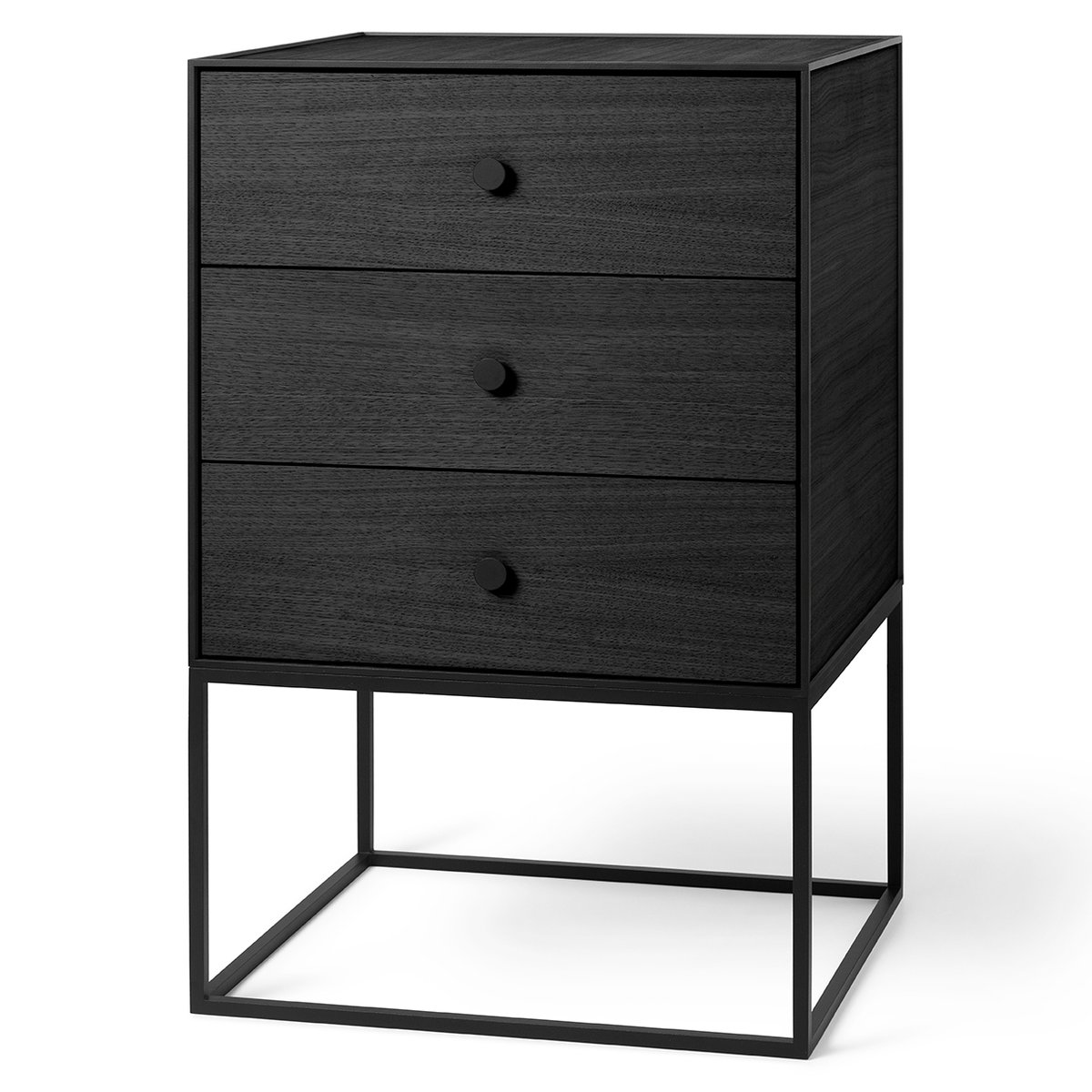 Bilde av Audo Copenhagen Frame 49 sidebord med tre skuffer Svartbeiset ask