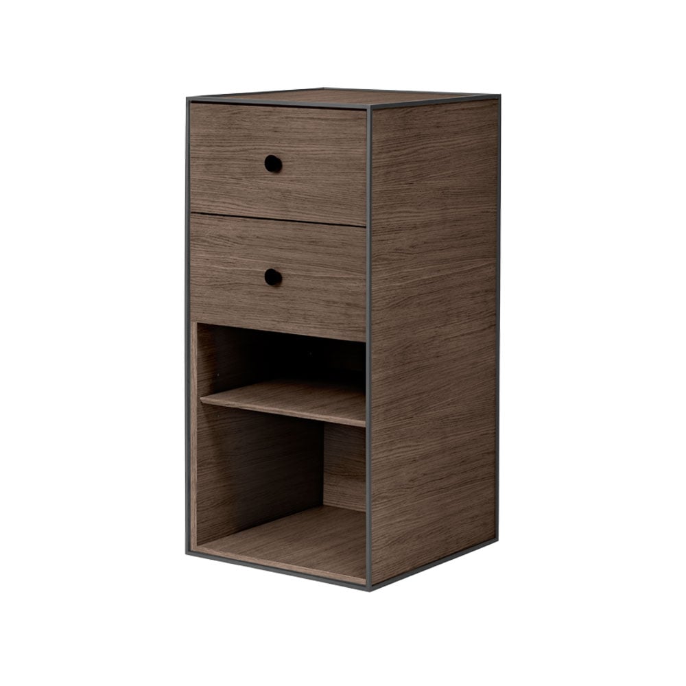 Audo Copenhagen Frame 70 oppbevaring smoked oak, 2 skuffer, 1 hylleplate