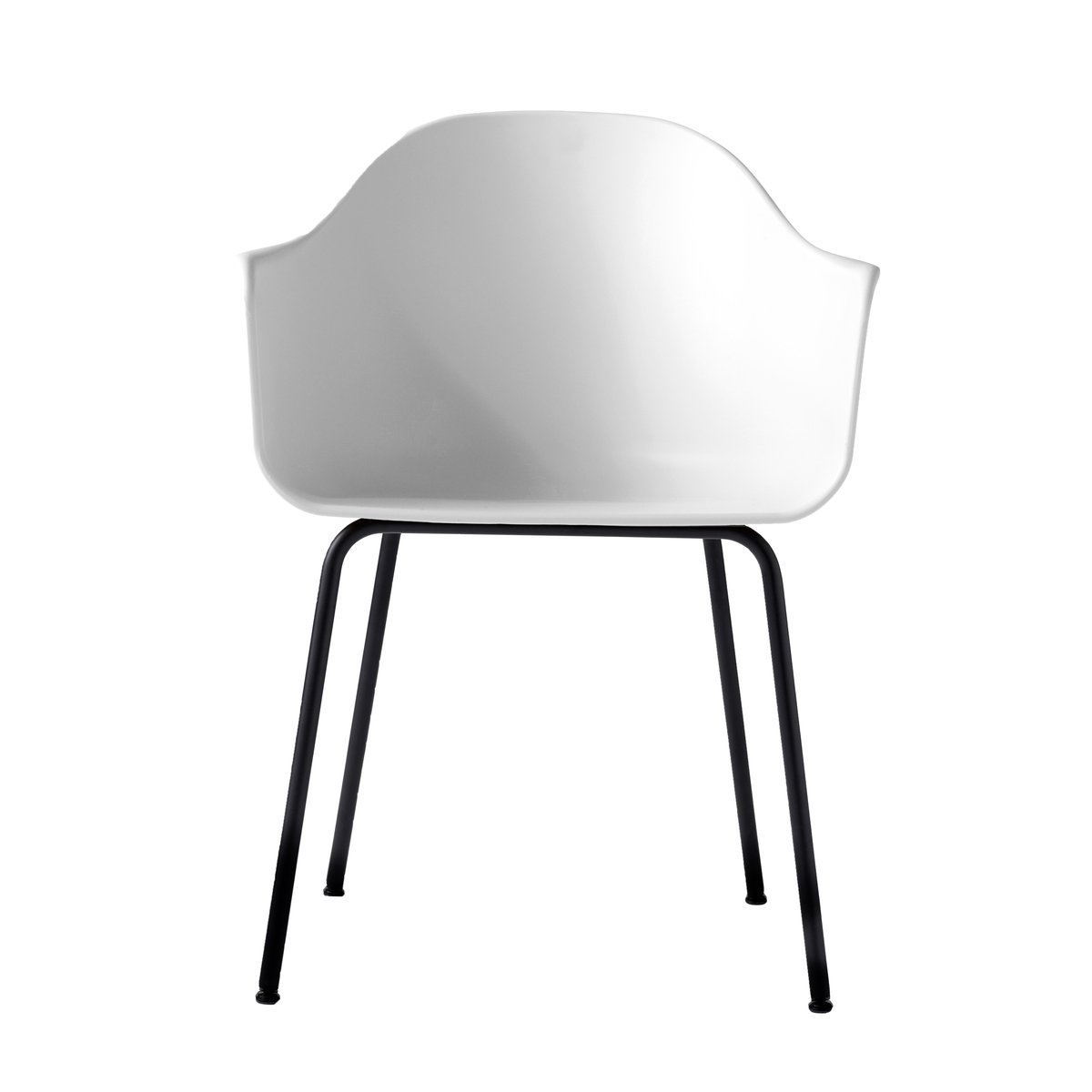 Audo Copenhagen - Harbour Dining Chair Black Steel Base Shell Light Grey - Spisestoler - Norm Architects - Grå - Metall/Syntetisk/Plast