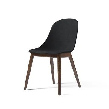 Harbour side dining chair stol, trukket sete - Tekstil remix 173 dark grey, ben i mørkbeiset eik - Audo Copenhagen