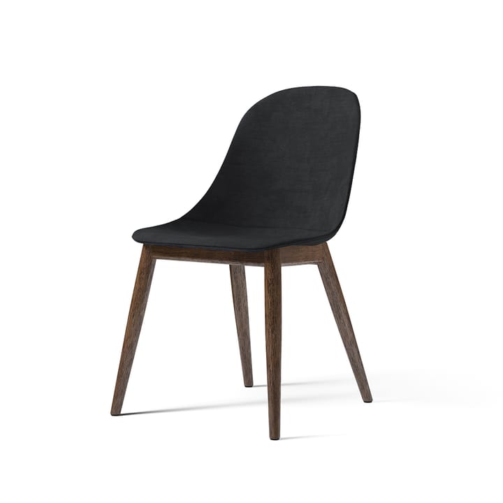 Harbour side dining chair stol, trukket sete - tekstil remix 173 dark grey, ben i mørkbeiset eik - Audo Copenhagen