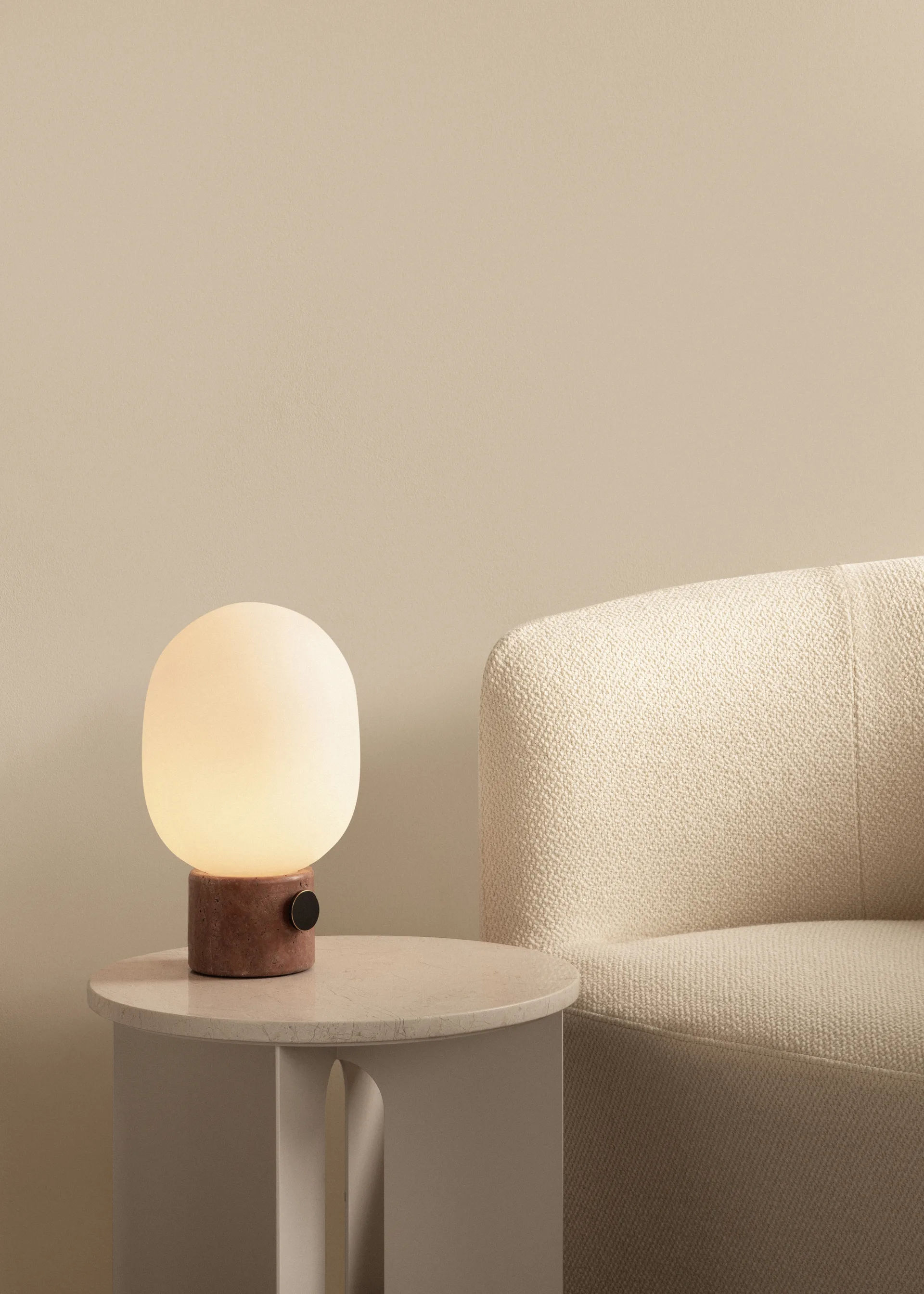 JWDA bordlampe, Red travertine, Large Audo Copenhagen