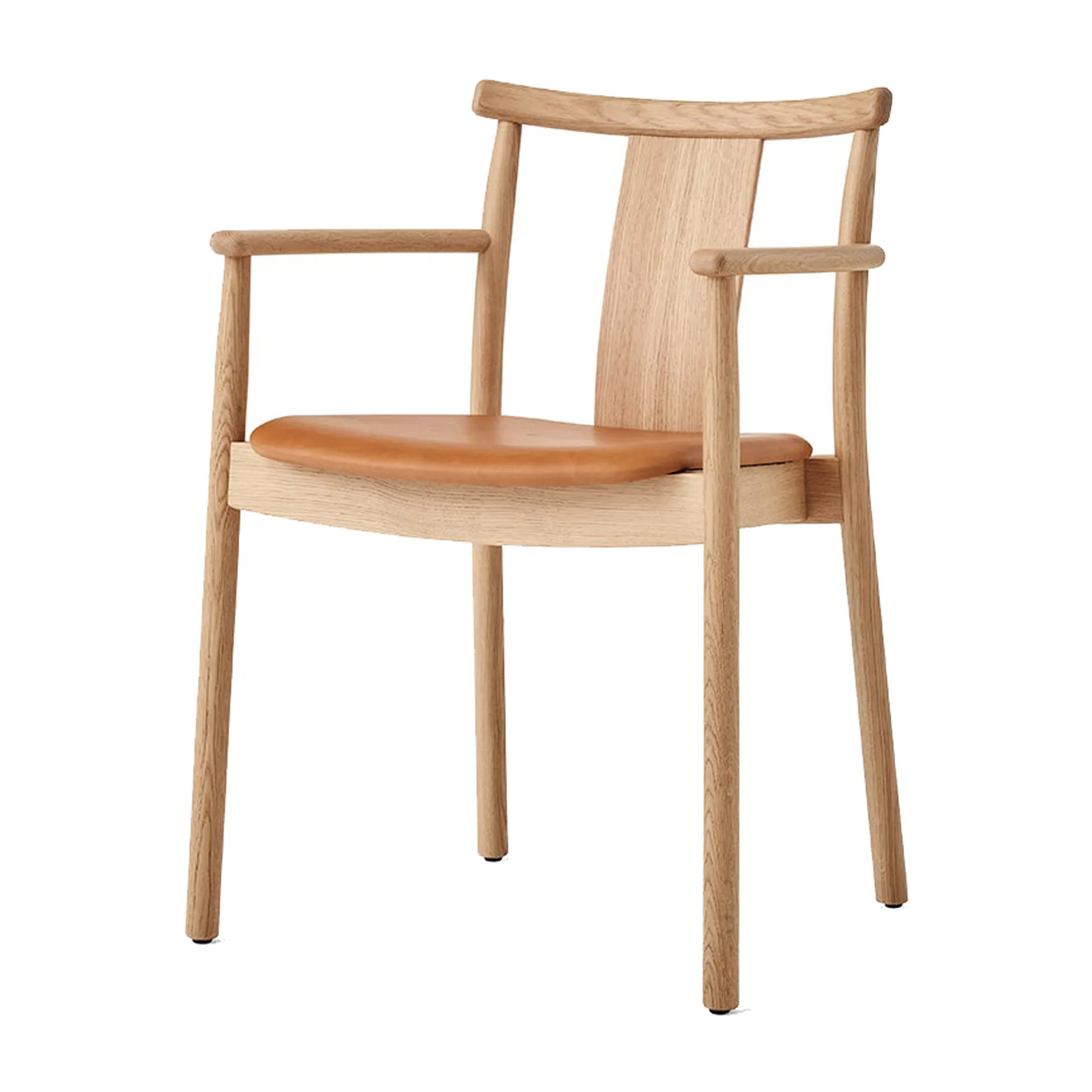 Merkur karmstol med sittepute, Oak- Dakar 0250 cognac Audo Copenhagen
