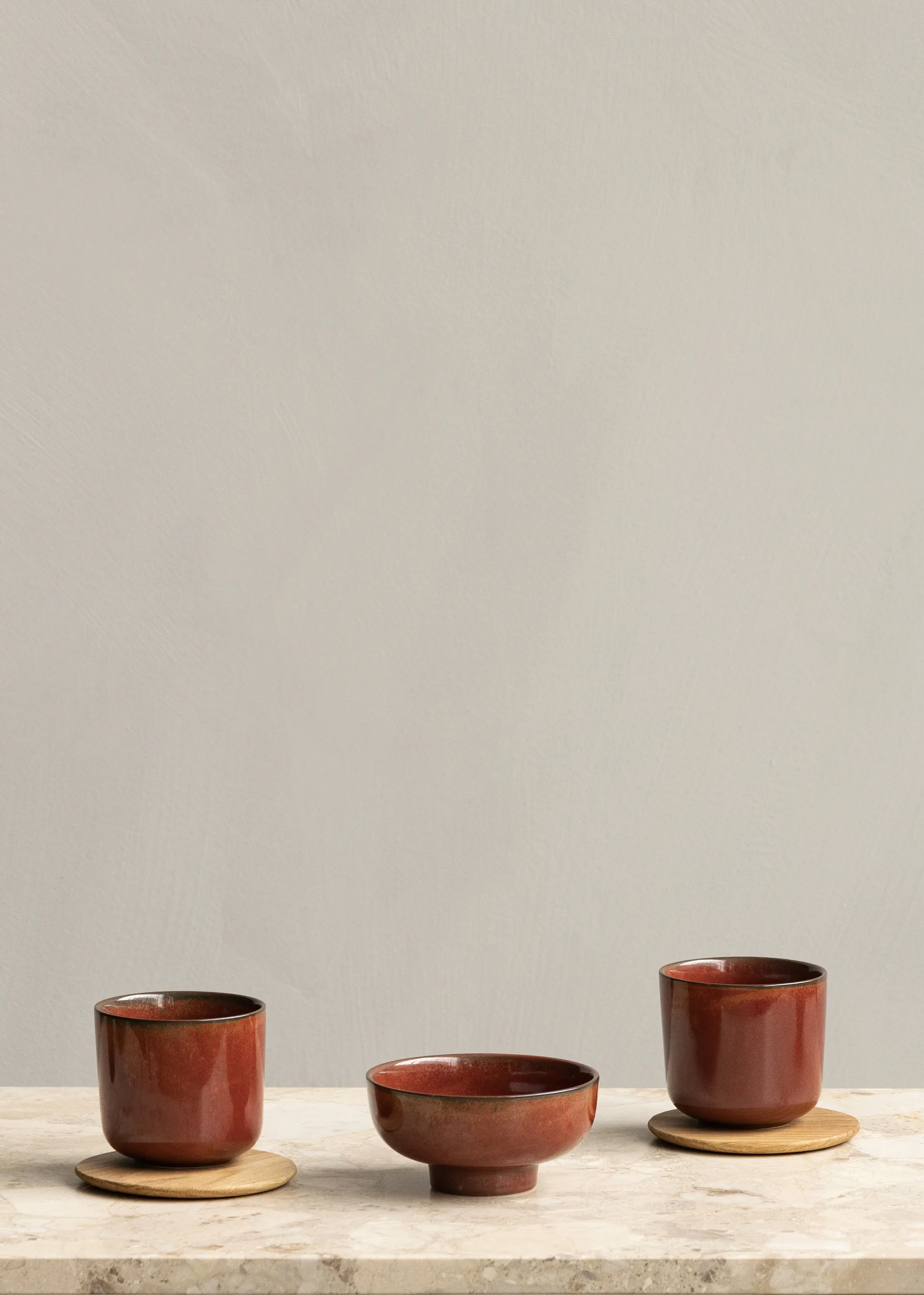 New Norm glassunderlag i tre 2-pakning, Oljet eik Audo Copenhagen