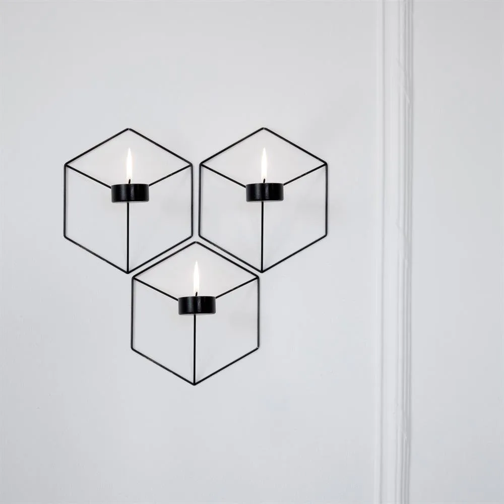 POV lysestake vegg 3-pk sort Audo Copenhagen