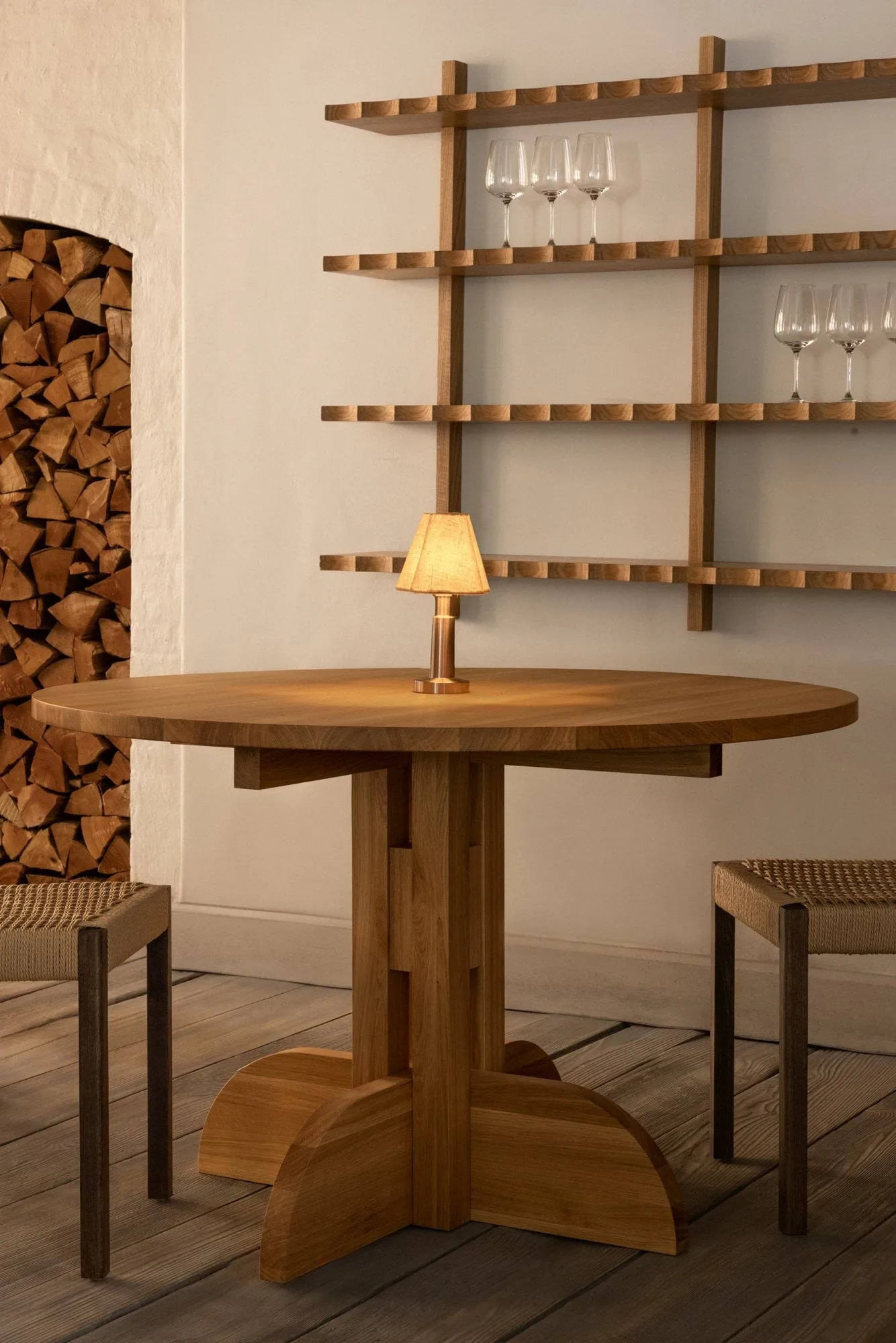 Puffin spisebord eikfiner Natural, Naturlig eikefiner, Ø120 cm Audo Copenhagen