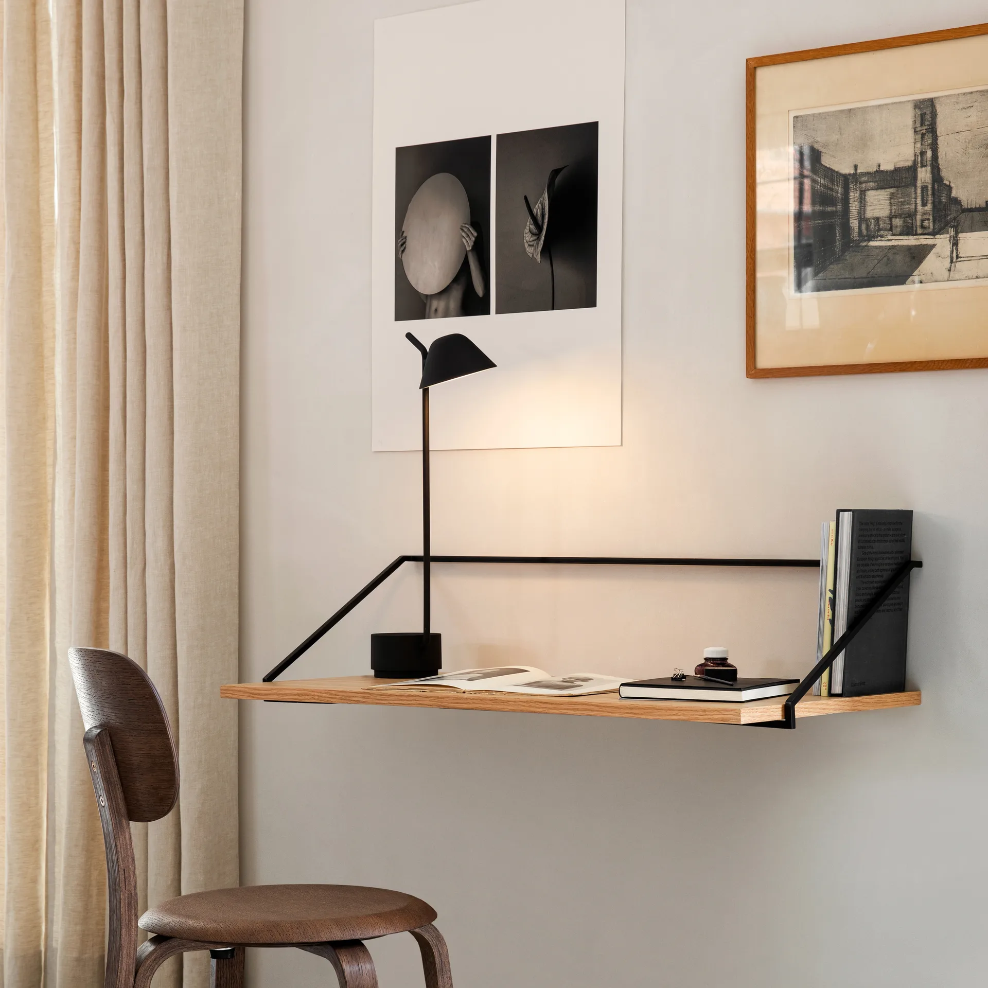 Rail skrivbord/hylle, Eik Audo Copenhagen