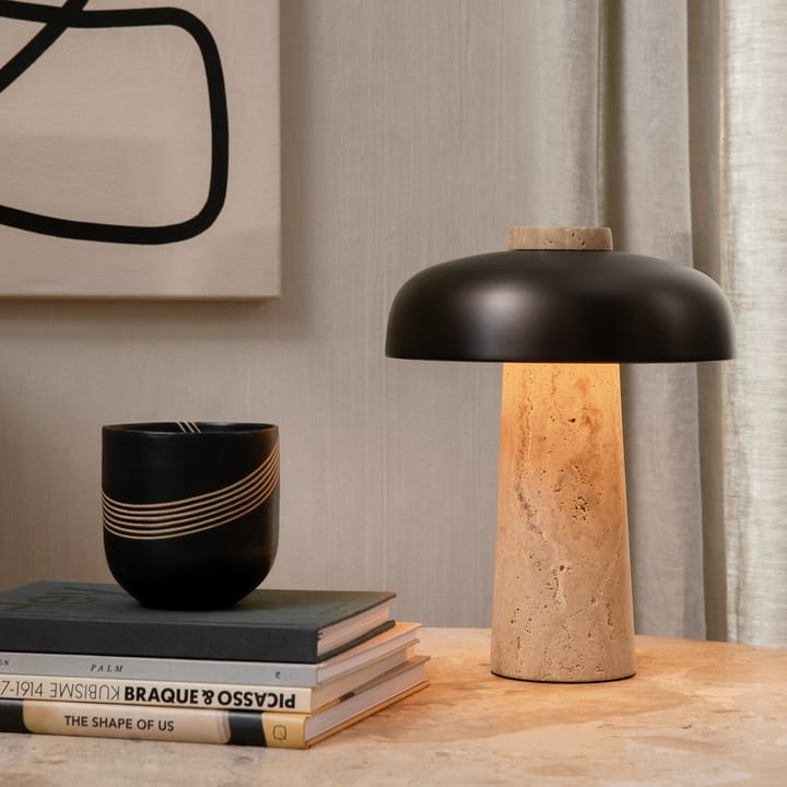 Reverse bordlampe 30 cm, Travertin-bronse messing Audo Copenhagen