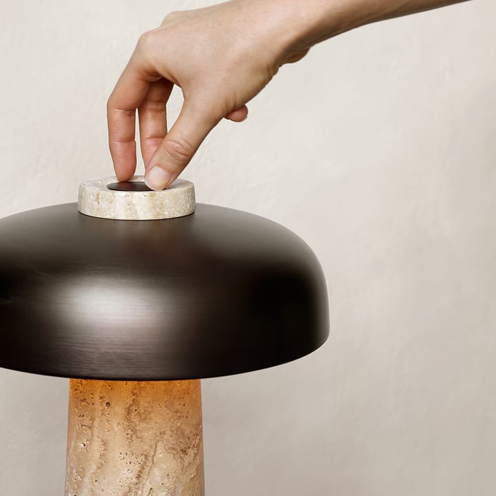 Reverse bordlampe 30 cm, Travertin-bronse messing Audo Copenhagen