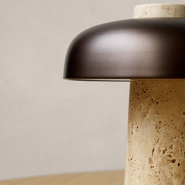 Reverse bordlampe 30 cm, Travertin-bronse messing Audo Copenhagen