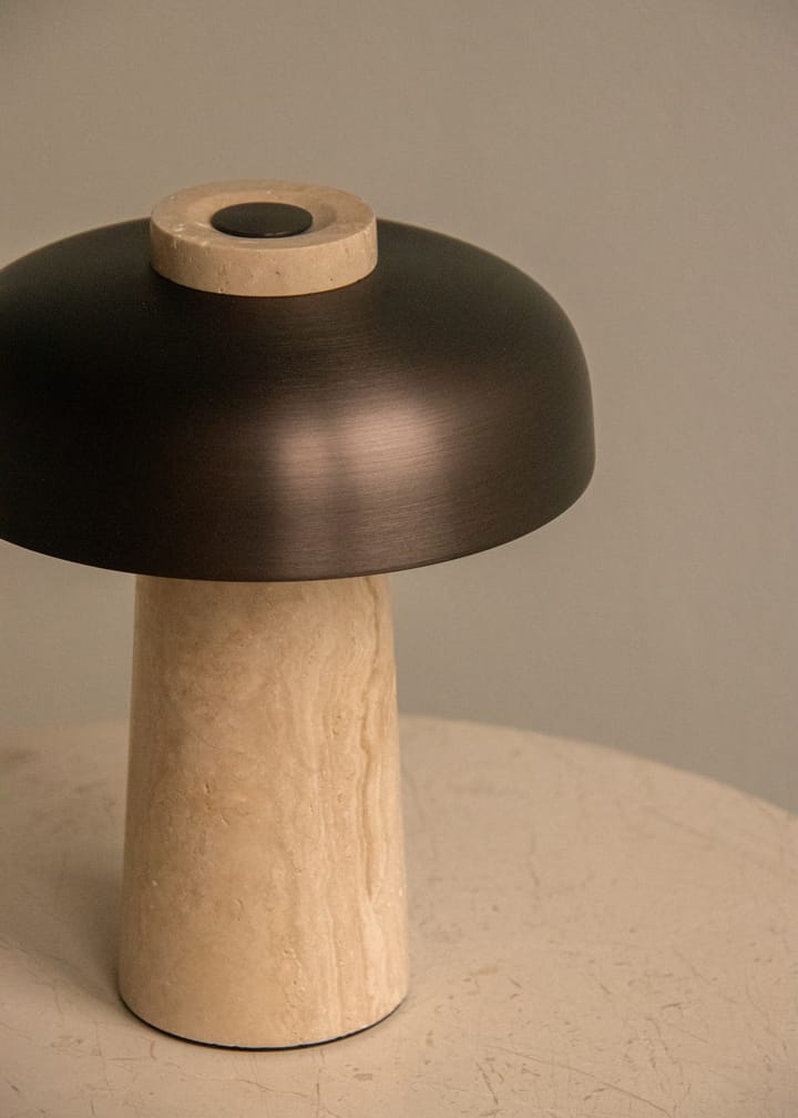 Reverse portabel bordlampe 24,5 cm, Travertine-bronzed aluminium Audo Copenhagen