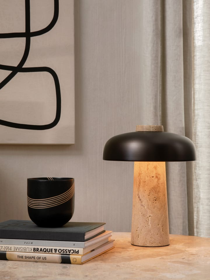 Reverse portabel bordlampe 24,5 cm, Travertine-bronzed aluminium Audo Copenhagen