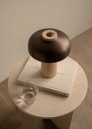 Reverse portabel bordlampe 24,5 cm - Travertine-bronzed aluminium - Audo Copenhagen