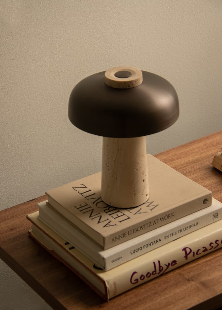 Reverse portabel bordlampe 24,5 cm, Travertine-bronzed aluminium Audo Copenhagen