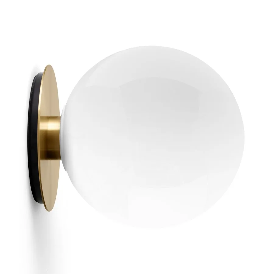 TR tak/vegglampe messing, Blankt opalglass Audo Copenhagen