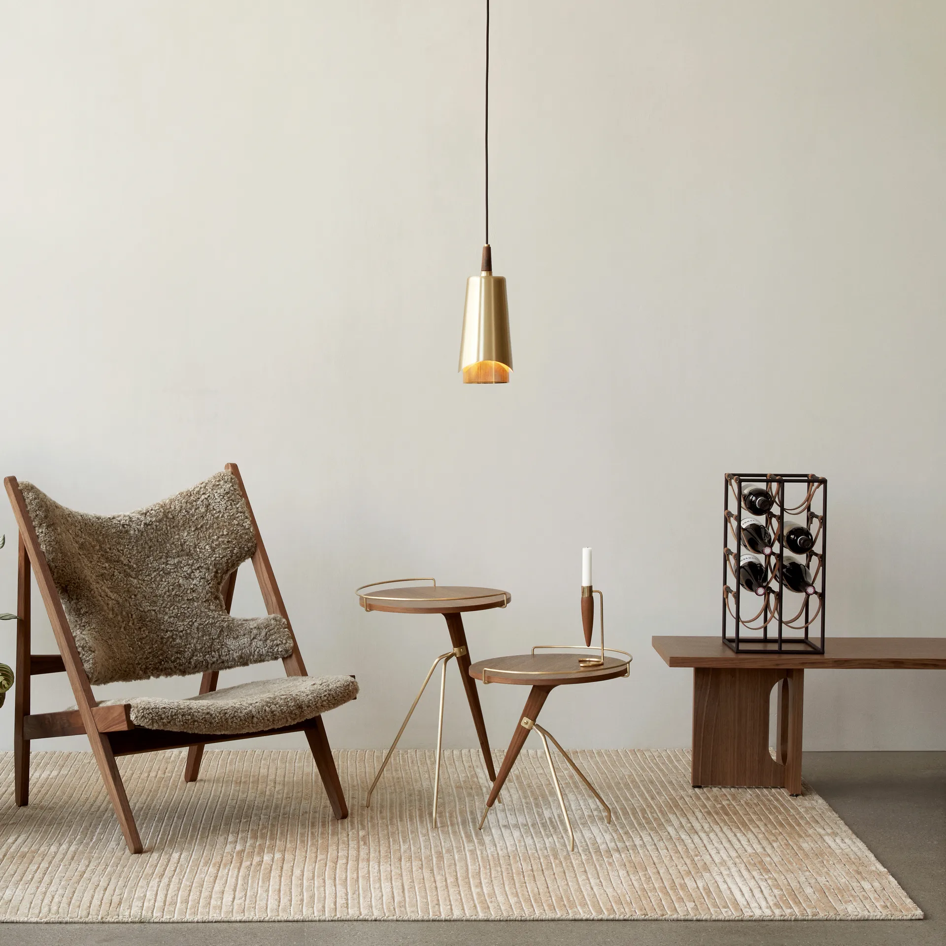 Umanoff sidebord valnøtt-polert messing, 45 cm Audo Copenhagen