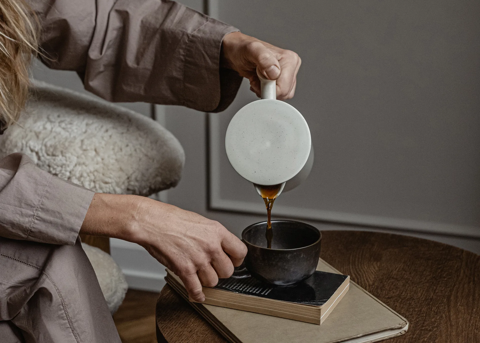 Yana kaffekanne 1 liter, Grey glazed Audo Copenhagen