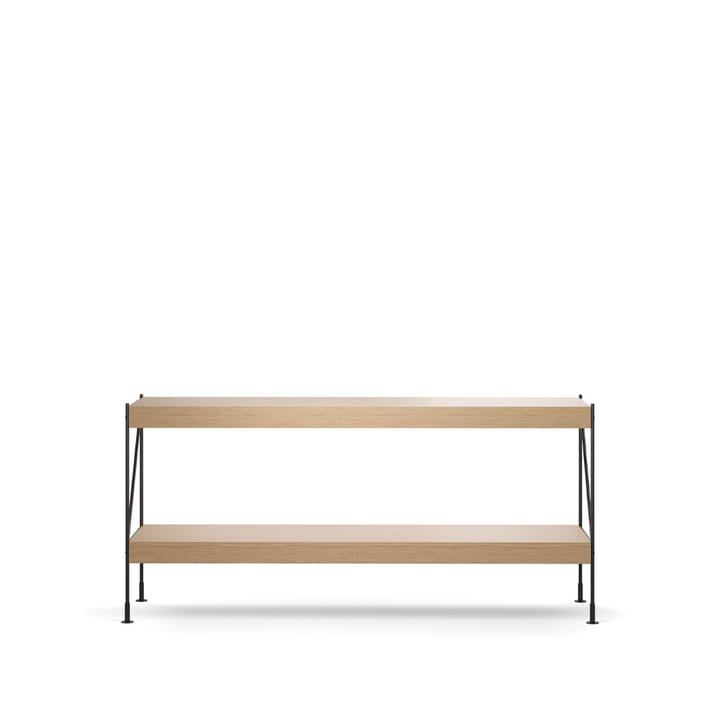 Zet hyllesystem - natural oak, 1 x 2, black steel base - Audo Copenhagen