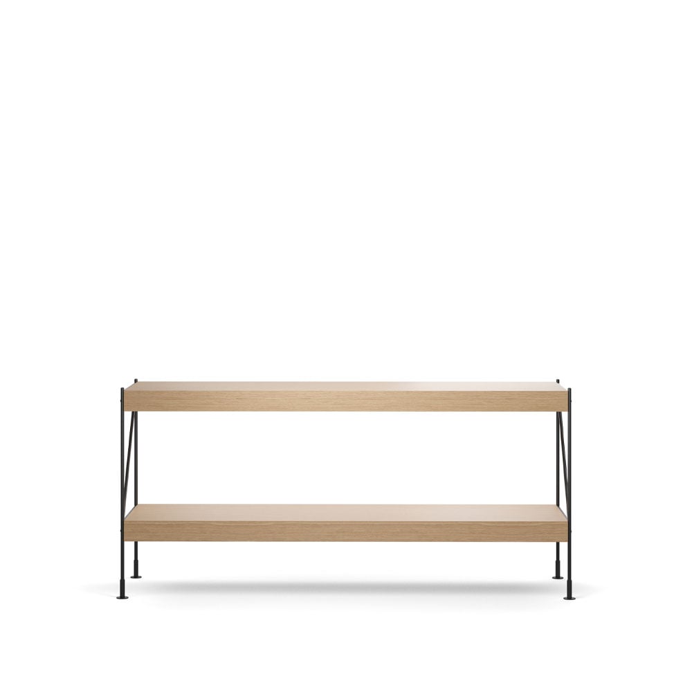 Audo Copenhagen Zet hyllesystem natural oak, 1 x 2, black steel base