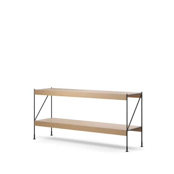 Zet hyllesystem, natural oak, 1 x 2, black steel base Audo Copenhagen