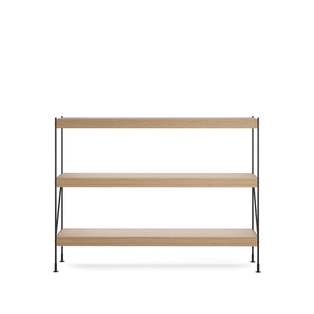 Audo Copenhagen Zet hyllesystem natural oak, 1 x 3, black steel base