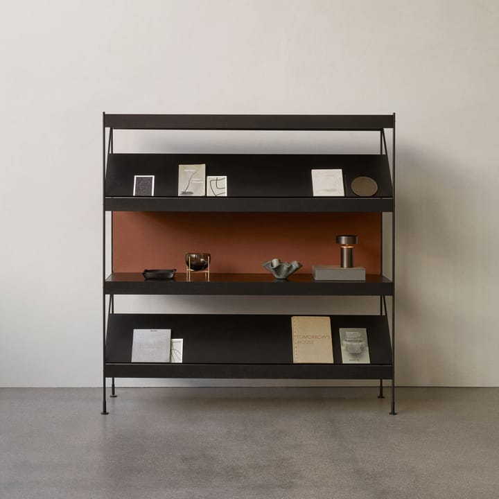 Zet hyllesystem, oak black stained, 1 x 2, black steel base Audo Copenhagen