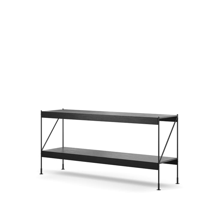 Zet hyllesystem, oak black stained, 1 x 2, black steel base Audo Copenhagen