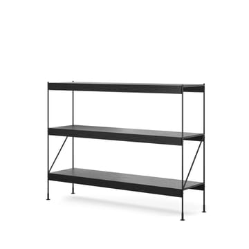 Zet hyllesystem - oak black stained, 1 x 3, black steel base - Audo Copenhagen